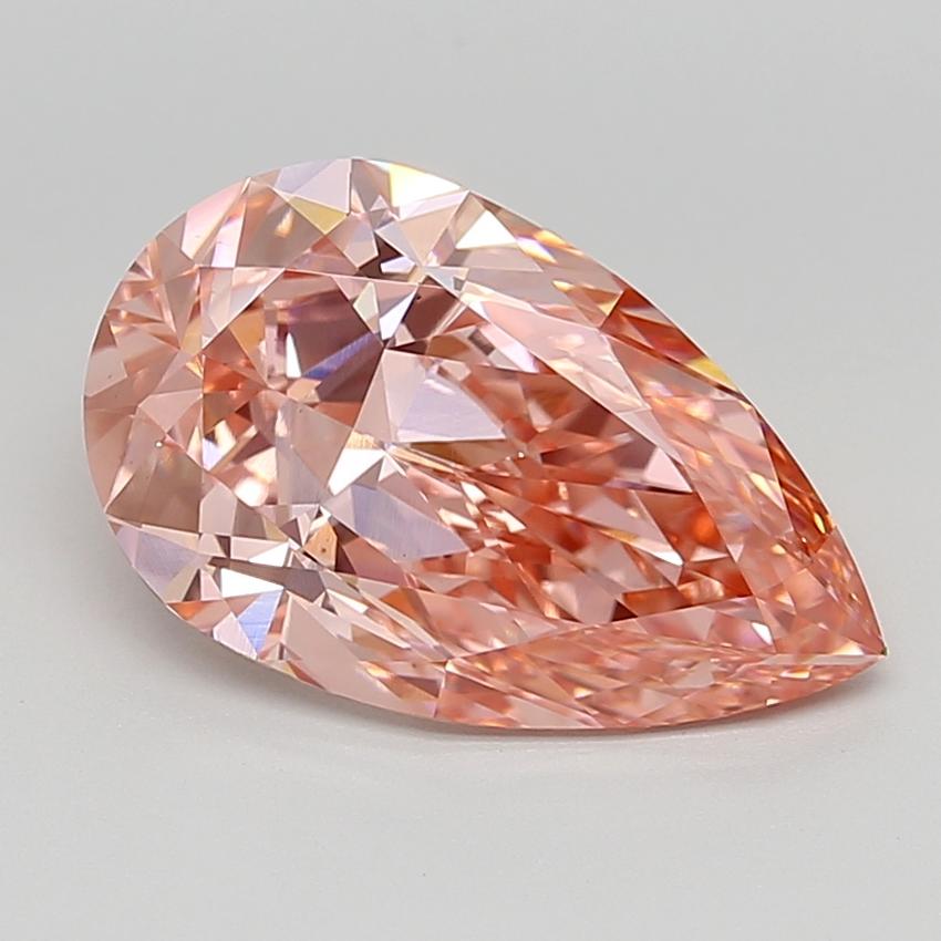 4.70 Ct. Fancy Vivid  Pink Pear Lab Grown Diamond