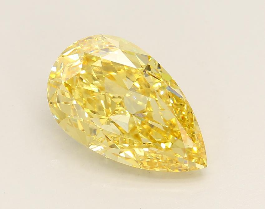 5.58 Ct. Fancy Vivid Yellow Pear Lab Grown Diamond