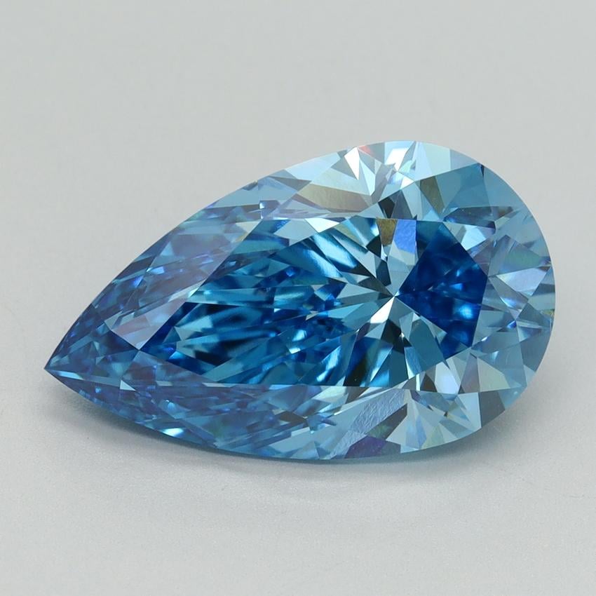 5.15 Ct. Fancy Vivid Blue Pear Lab Grown Diamond