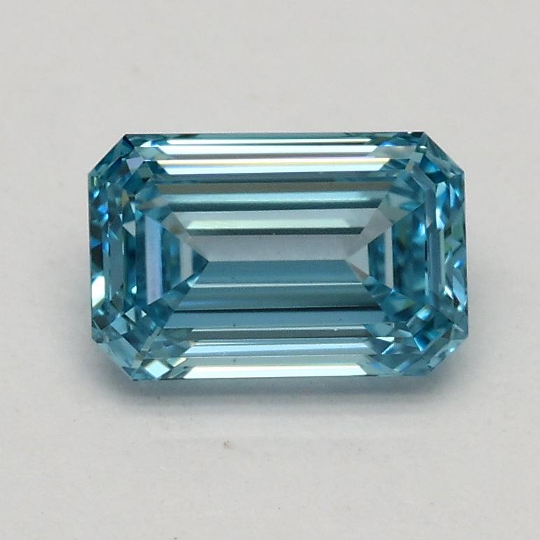 0.75 Ct. Fancy Vivid Blue Emerald Lab Grown Diamond