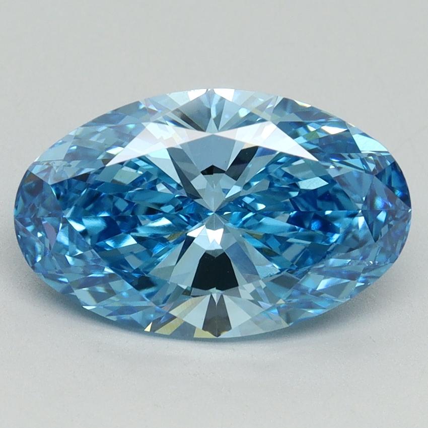 3.02 Ct. Fancy Vivid Blue Oval Lab Grown Diamond