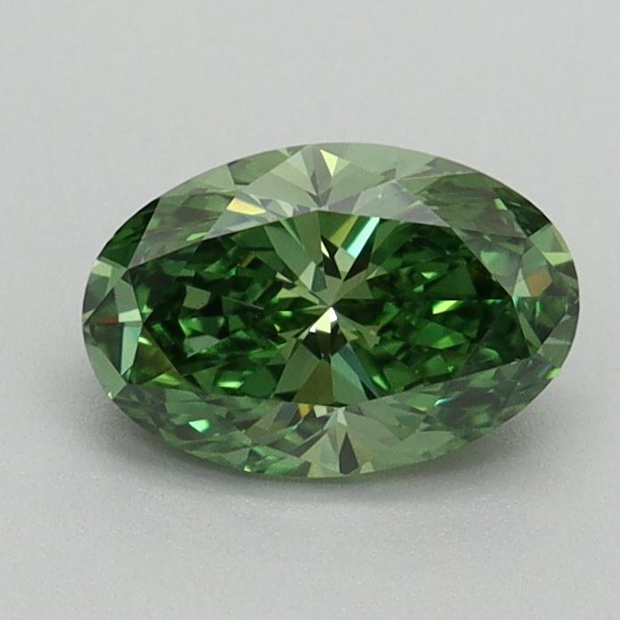 0.84 Ct. Fancy Vivid Pacific Green Oval Lab Grown Diamond