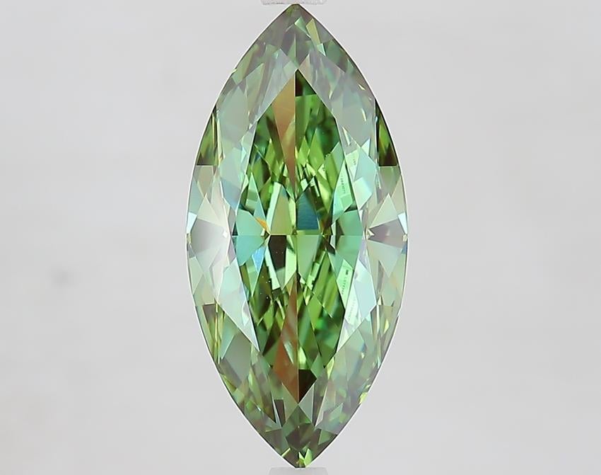 3.51 Ct. Fancy Vivid Green Marquise Lab Grown Diamond