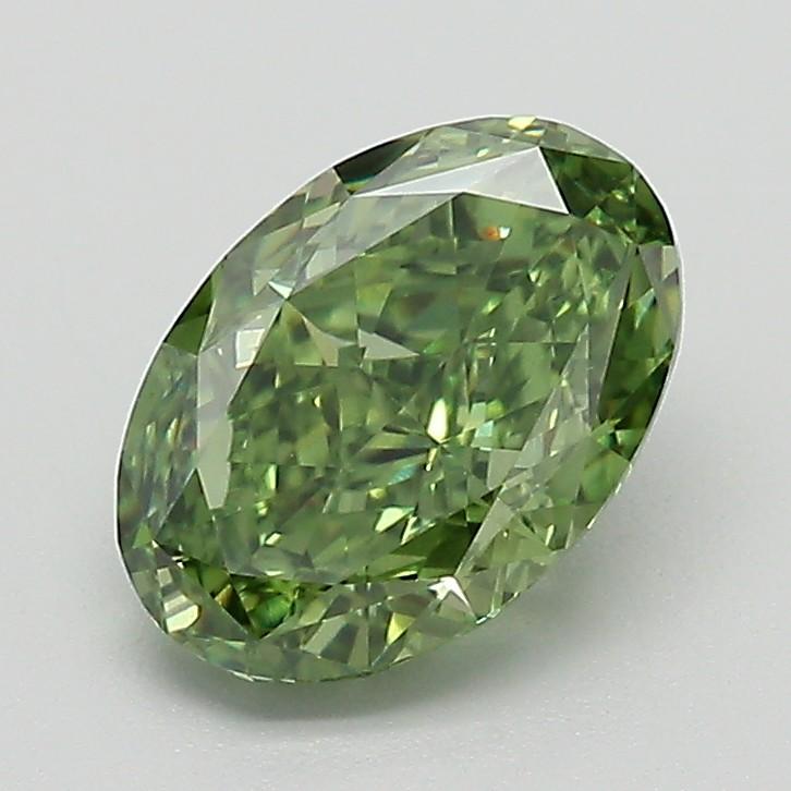 1.57 Ct. Fancy Vivid Green Oval Lab Grown Diamond