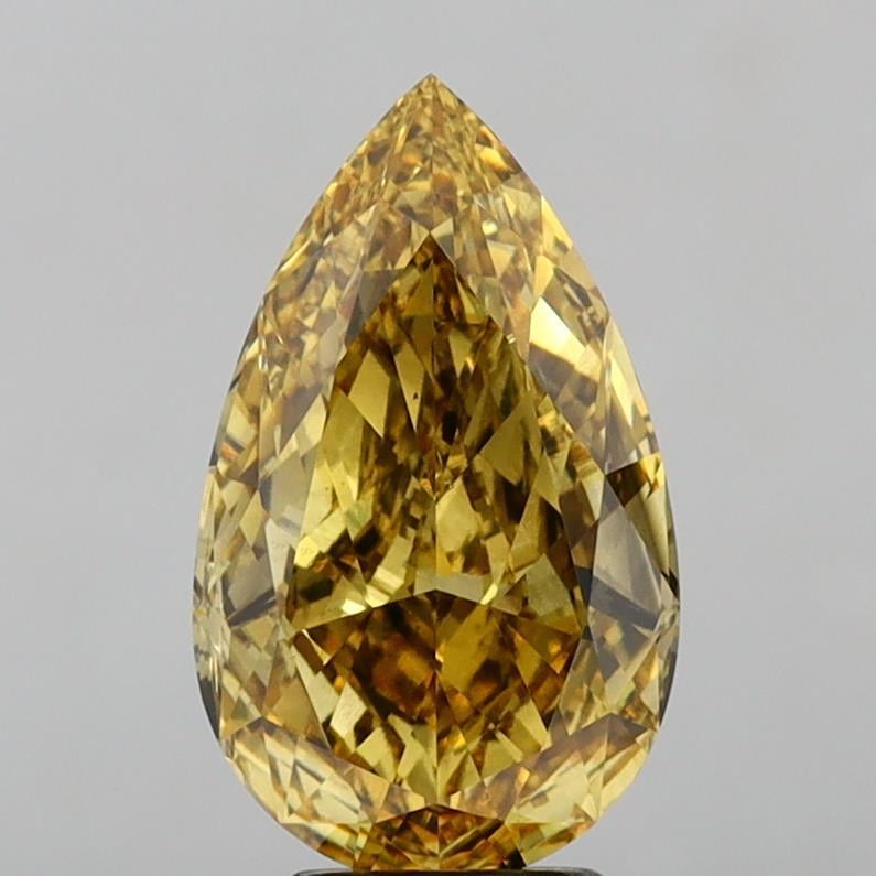 5.07 Ct. Fancy Vivid Brownish Yellow Pear Lab Grown Diamond