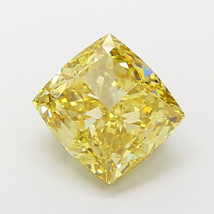 5.51 Ct. Fancy Intense Yellow Cushion Lab Grown Diamond