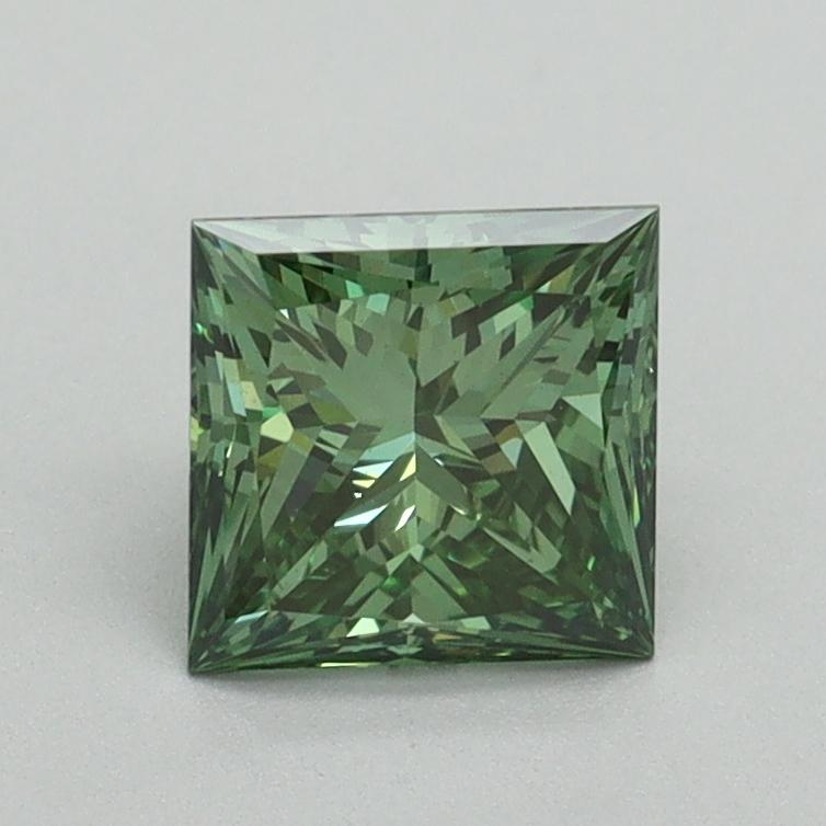 1.07 Ct. Fancy Vivid Green Princess Lab Grown Diamond
