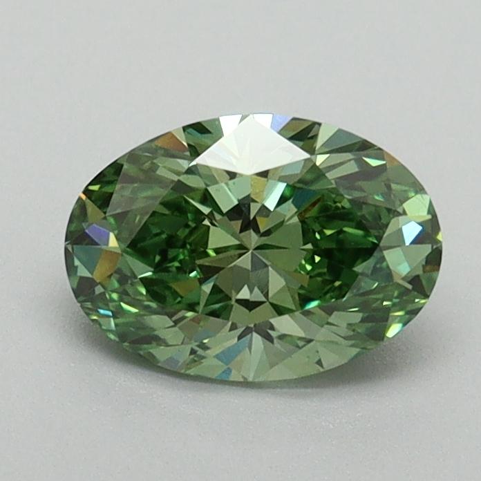 0.81 Ct. Fancy Vivid Green Oval Lab Grown Diamond
