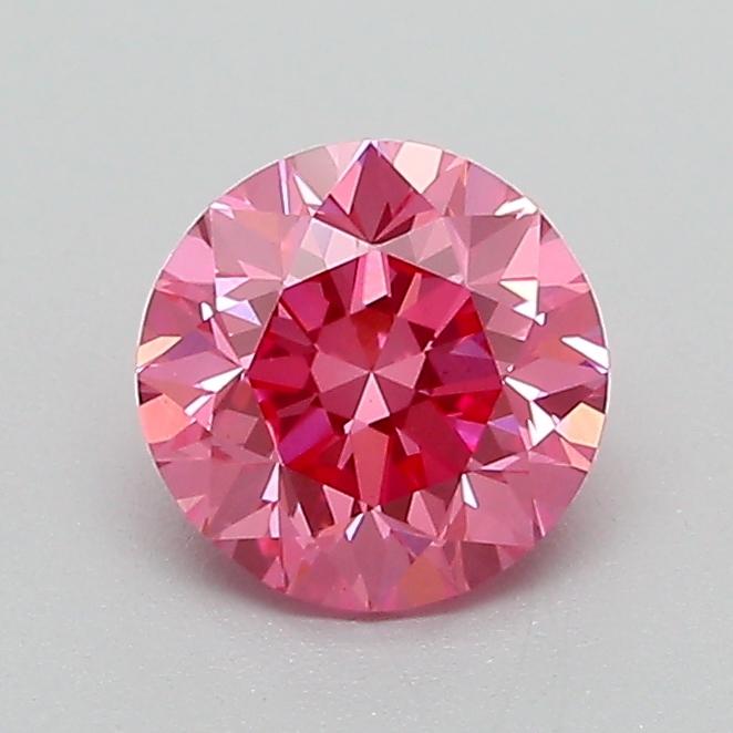 0.91 Ct. Fancy Vivid Pink Round Lab Grown Diamond