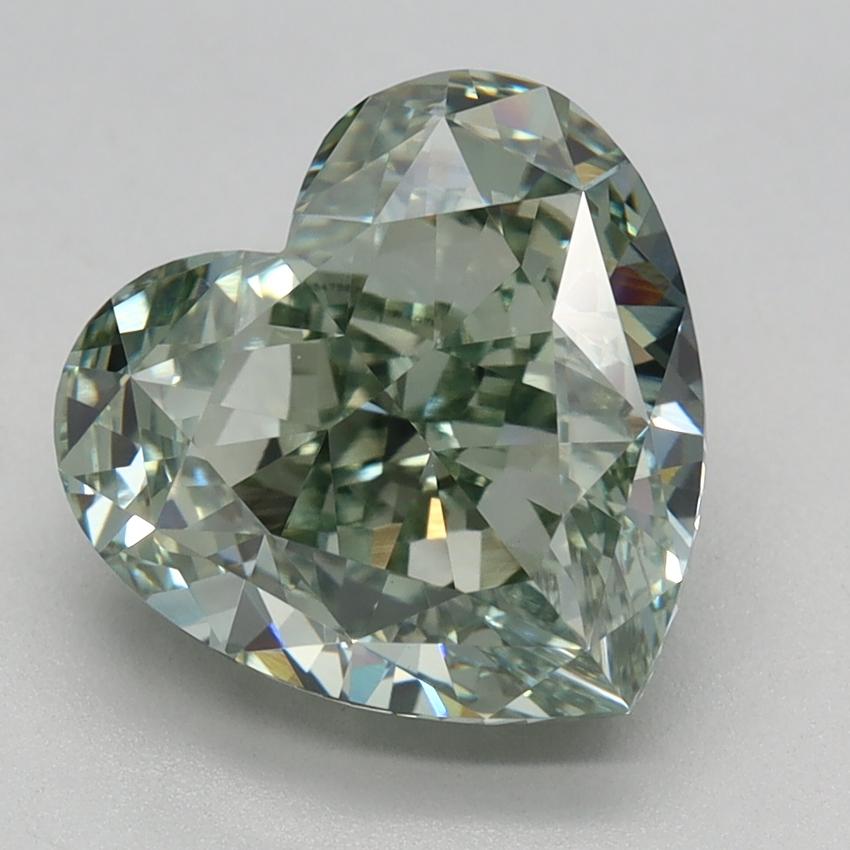 3.27 Ct. Fancy Vivid Green Heart Lab Grown Diamond