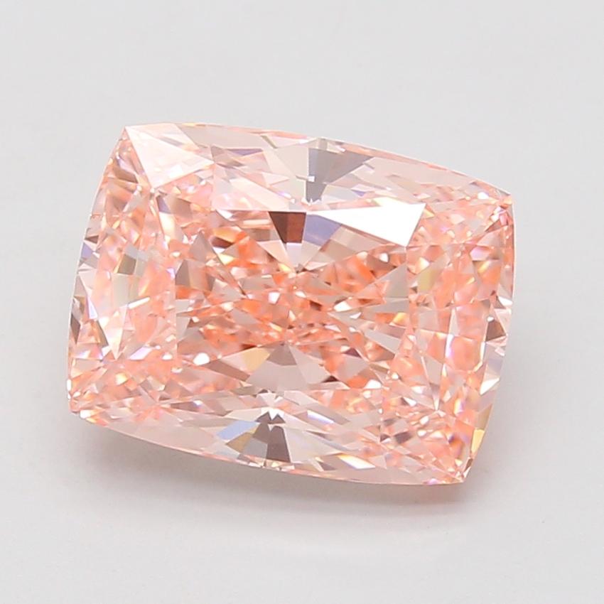 4.43 Ct. Fancy Vivid Pink Cushion Lab Grown Diamond