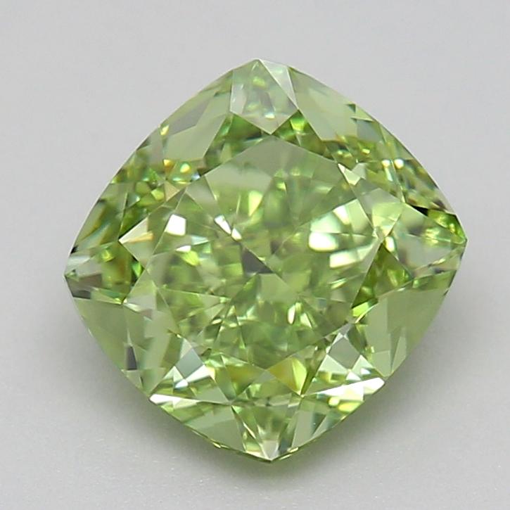 1.50 Ct. Fancy Vivid  Green Cushion Lab Grown Diamond