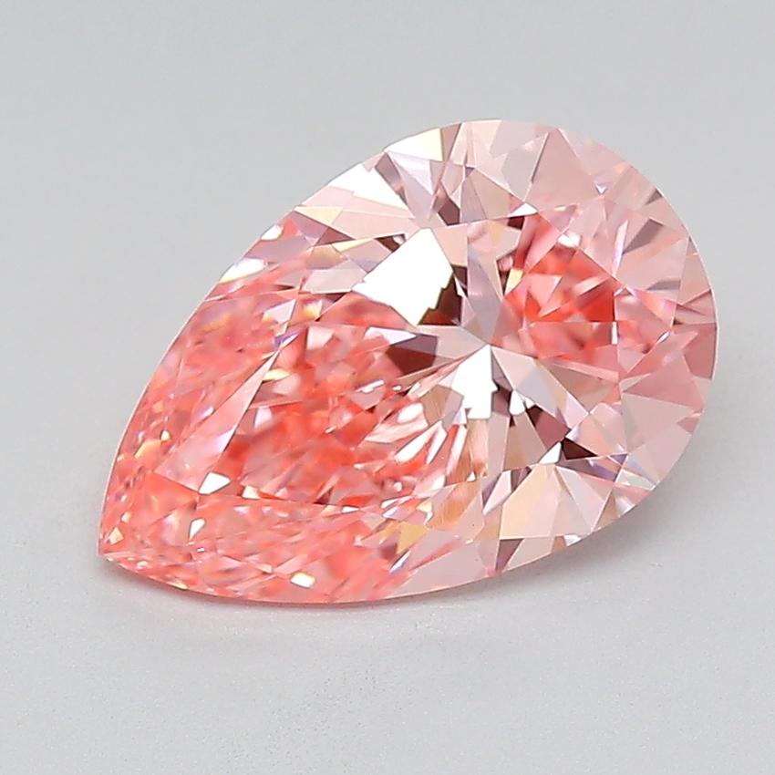 3.06 Ct. Fancy Vivid  Pink Pear Lab Grown Diamond