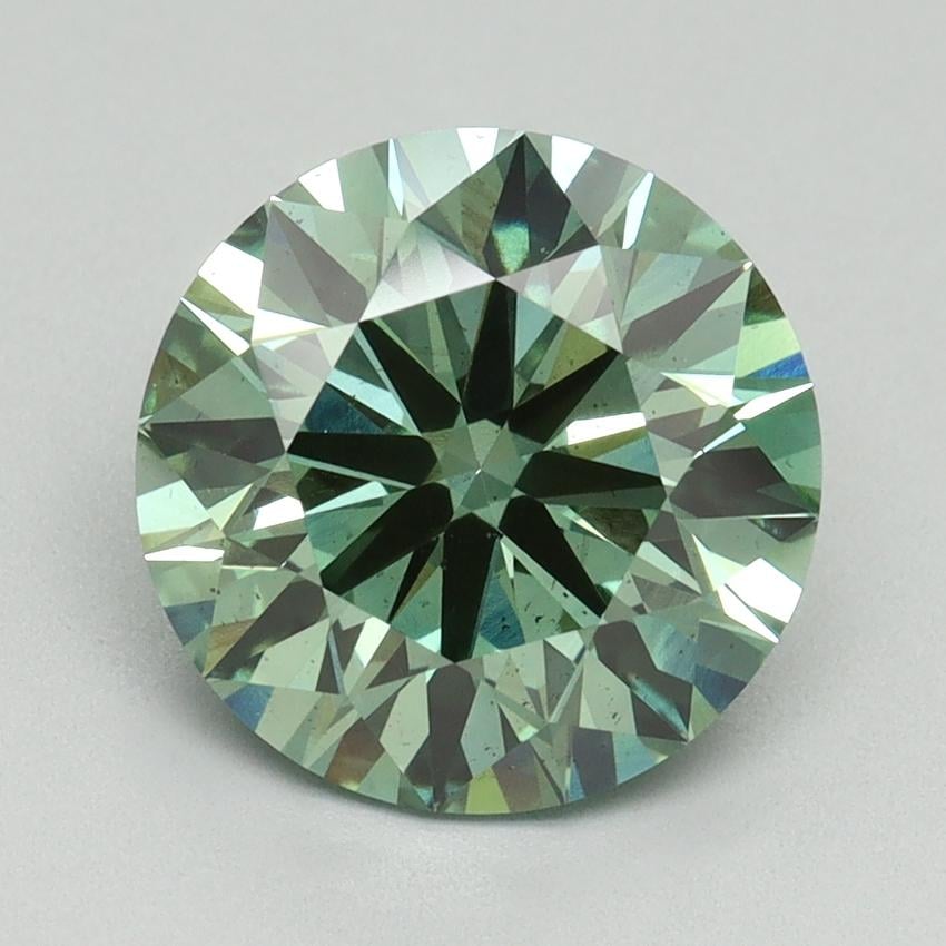 3.04 Ct. Fancy Vivid Pacific Green Round Lab Grown Diamond