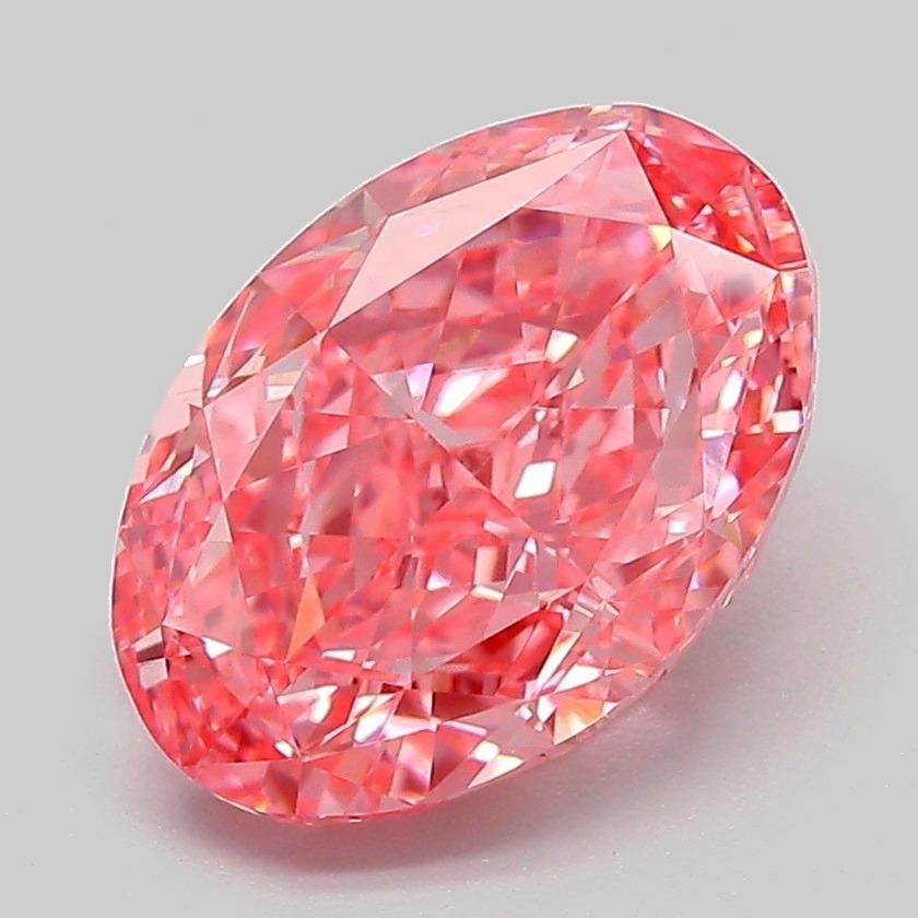 3.10 Ct. Fancy Vivid Pink Oval Lab Grown Diamond