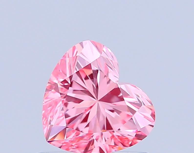 0.77 Ct. Fancy Vivid Pink Heart Lab Grown Diamond
