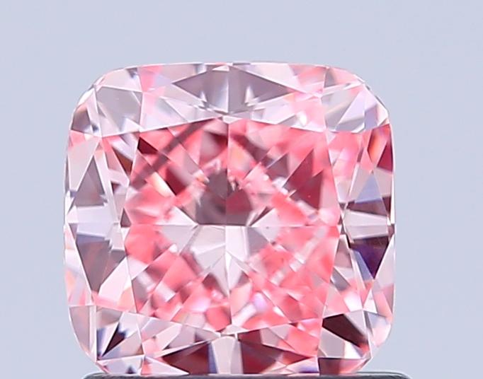 1.06 Ct. Fancy Vivid Pink Cushion Lab Grown Diamond