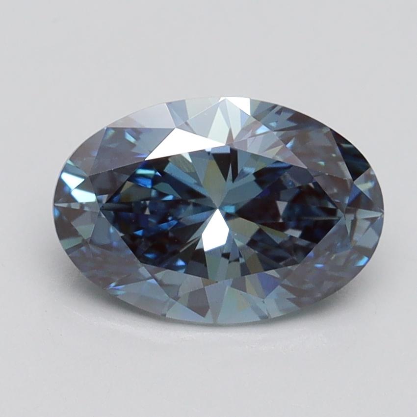 1.50 Ct. Fancy Vivid Greenish Blue Oval Lab Grown Diamond