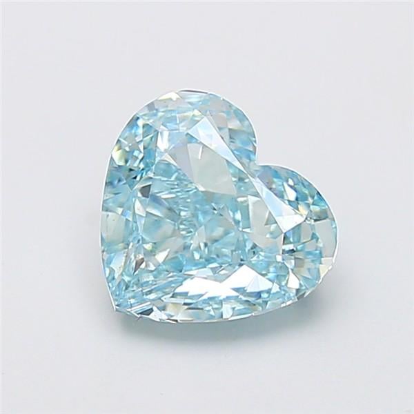 3.04 Ct. Fancy Vivid Greenish Blue Heart Lab Grown Diamond