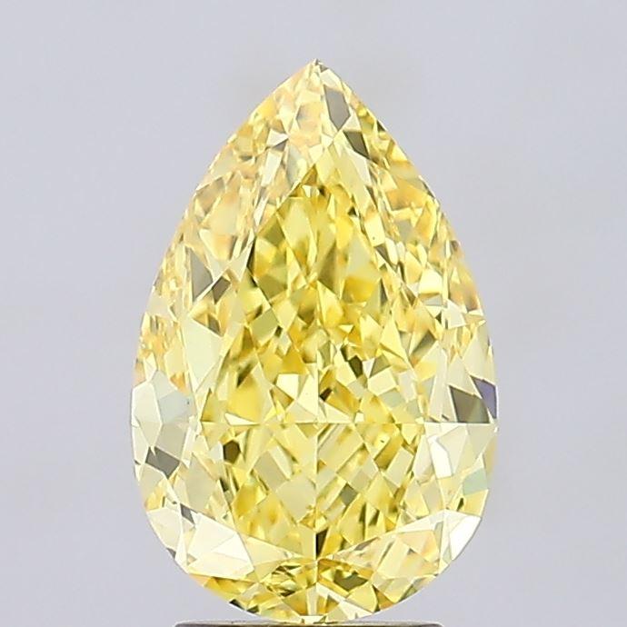 4.01 Ct. Fancy Vivid Yellow Pear Lab Grown Diamond