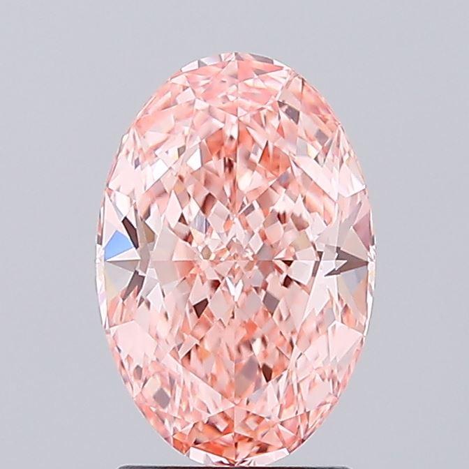 1.94 Ct. Fancy Vivid Orangy Pink Oval Lab Grown Diamond