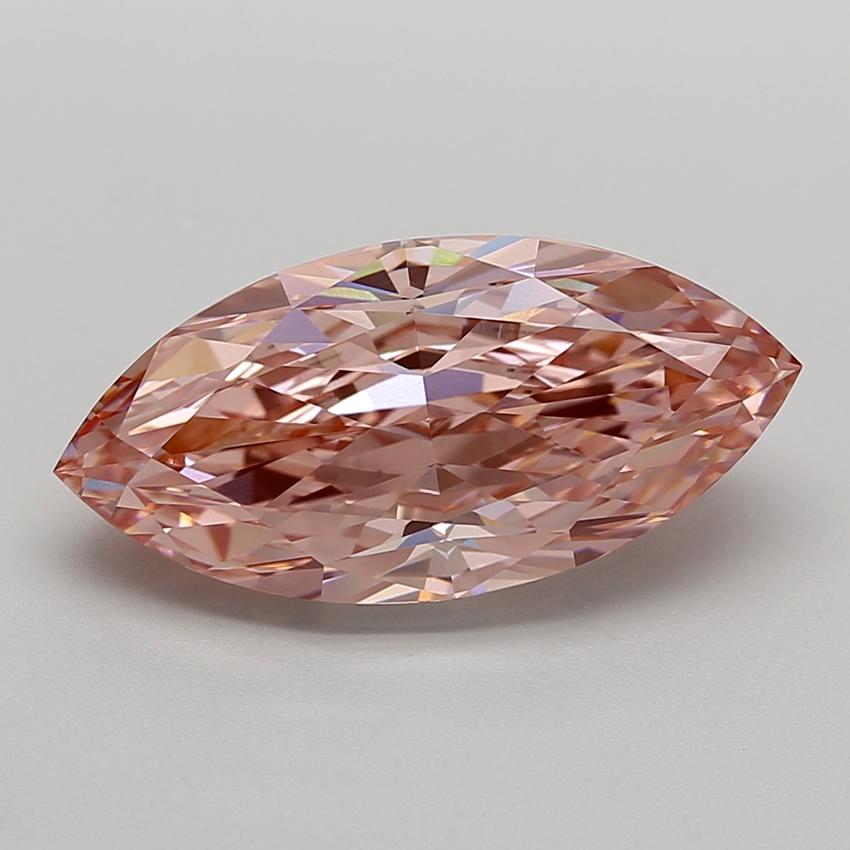 7.23 Ct. Fancy Vivid  Pink Marquise Lab Grown Diamond