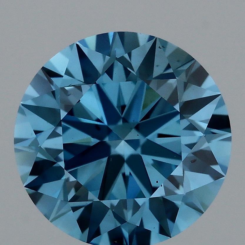 2.53 Ct. Fancy Vivid Blue Round Lab Grown Diamond