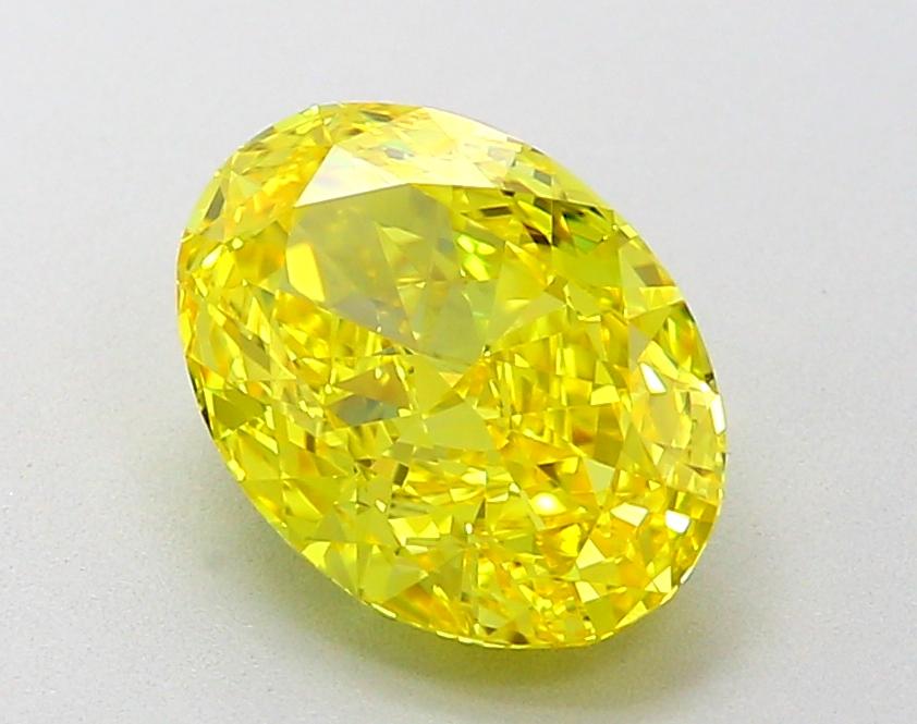 2.02 Ct. Fancy Vivid  Yellow Oval Lab Grown Diamond