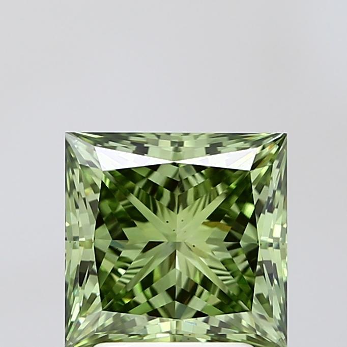 2.79 Ct. Fancy Vivid Green Princess Lab Grown Diamond