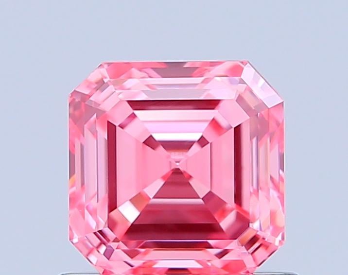 0.98 Ct. Fancy Vivid Pink Asscher Lab Grown Diamond