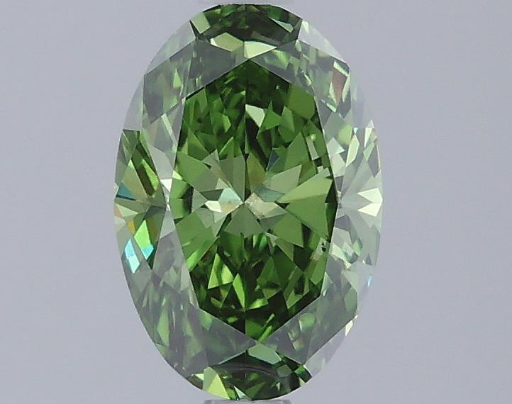 1.06 Ct. Fancy Vivid Green Oval Lab Grown Diamond