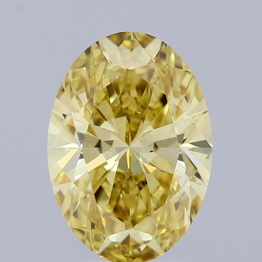 2.09 Ct. Fancy Intense Yellow Oval Lab Grown Diamond