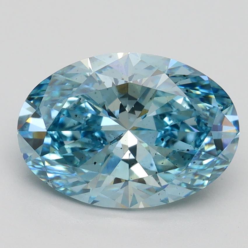 2.51 Ct. Fancy Vivid Blue Oval Lab Grown Diamond