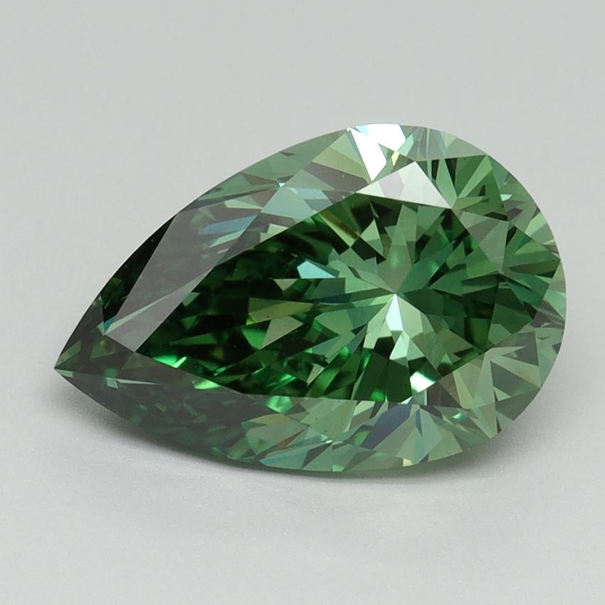 3.00 Ct. Fancy Vivid Pacific Green Pear Lab Grown Diamond