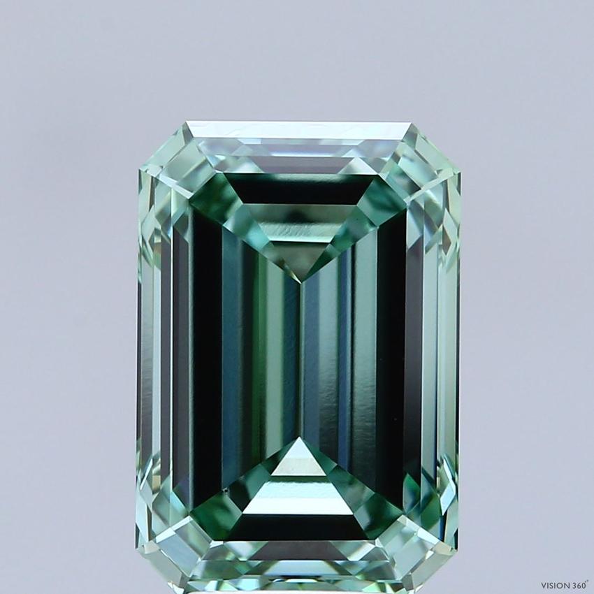 7.03 Ct. Fancy Vivid  Green Emerald Lab Grown Diamond