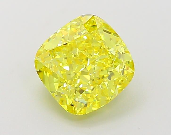 2.01 Ct. Fancy Vivid  Yellow Cushion Lab Grown Diamond