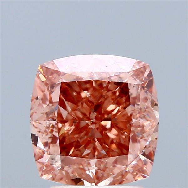 3.05 Ct. Fancy Intense Brownish Pink Cushion Lab Grown Diamond