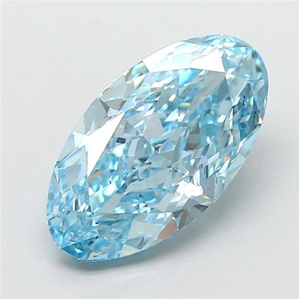 2.31 Ct. Fancy Vivid Blue Oval Lab Grown Diamond