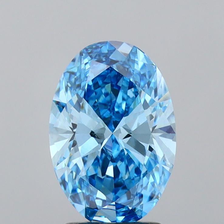 2.01 Ct. Fancy Vivid Blue Oval Lab Grown Diamond