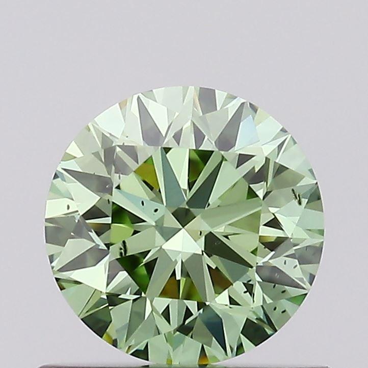 0.70 Ct. Fancy Vivid Green Round Lab Grown Diamond