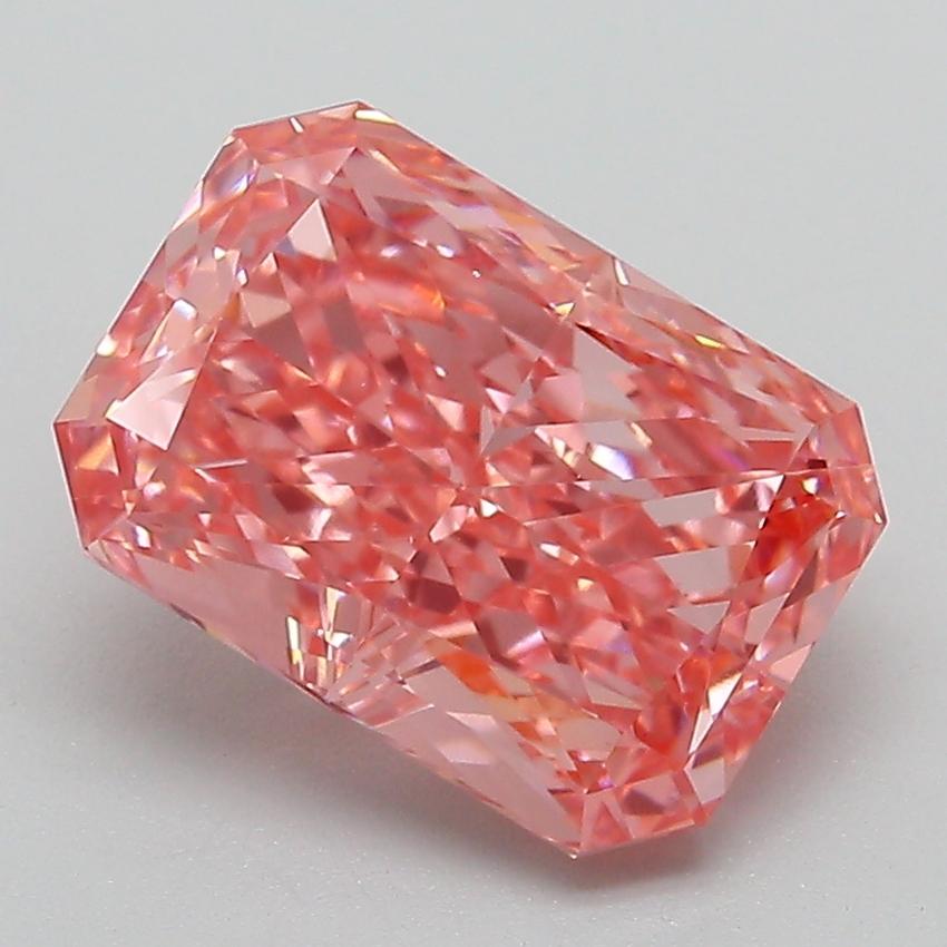 3.32 Ct. Fancy Vivid Pink Radiant Lab Grown Diamond