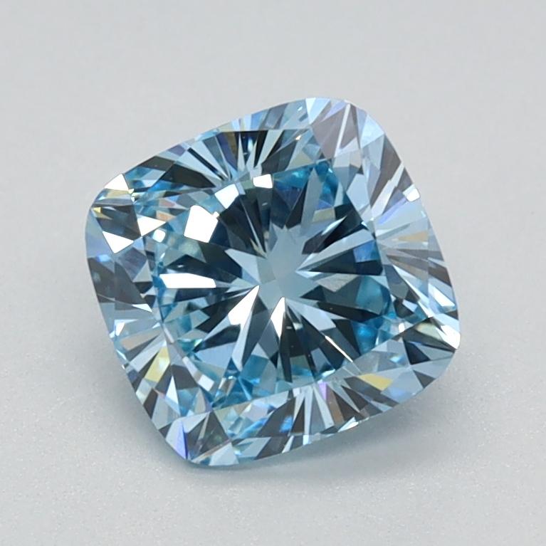 1.06 Ct. Fancy Vivid Blue Cushion Lab Grown Diamond