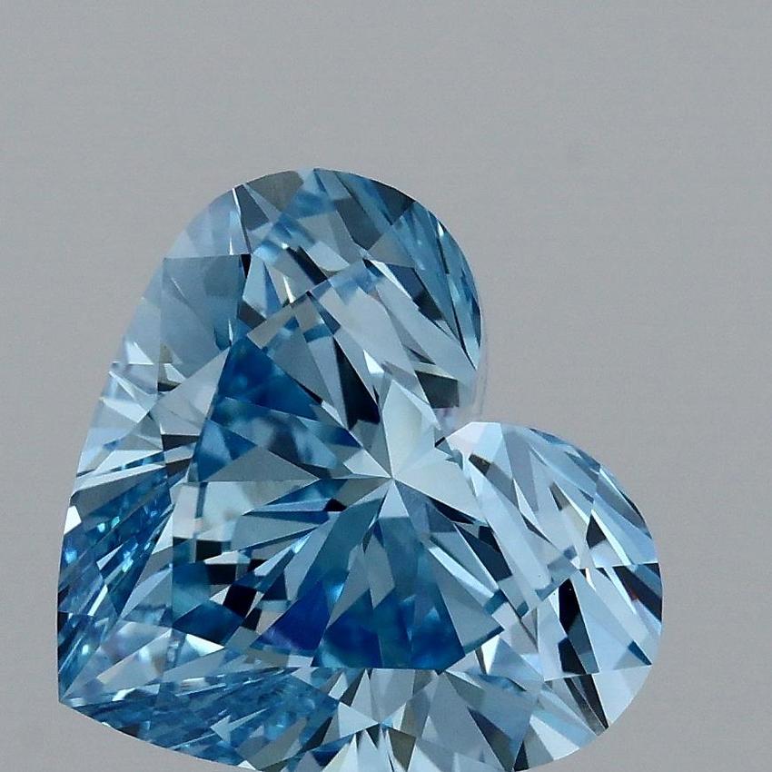 3.04 Ct. Fancy Vivid Blue Heart Lab Grown Diamond