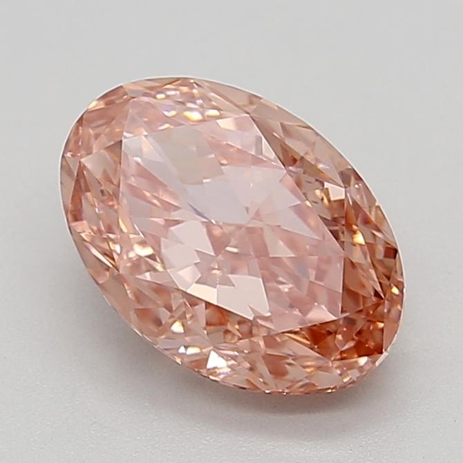 3.04 Ct. Fancy Vivid Brownish Pink Oval Lab Grown Diamond