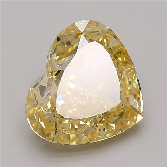 3.74 Ct. Fancy Vivid Yellow Heart Lab Grown Diamond