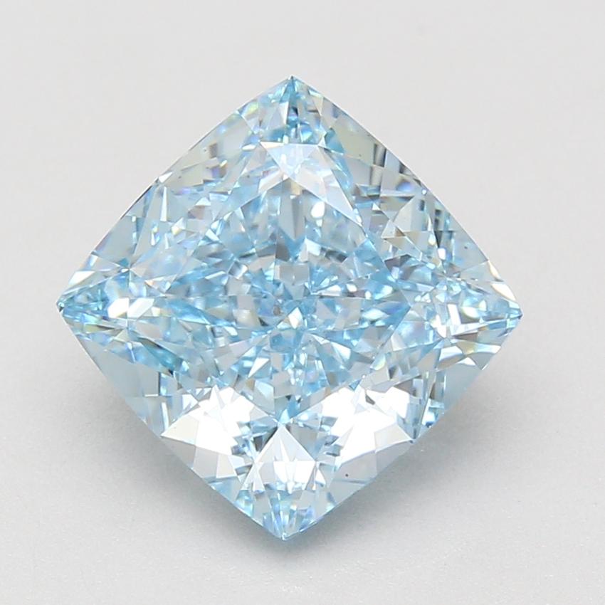 5.10 Ct. Fancy Vivid Blue Cushion Lab Grown Diamond