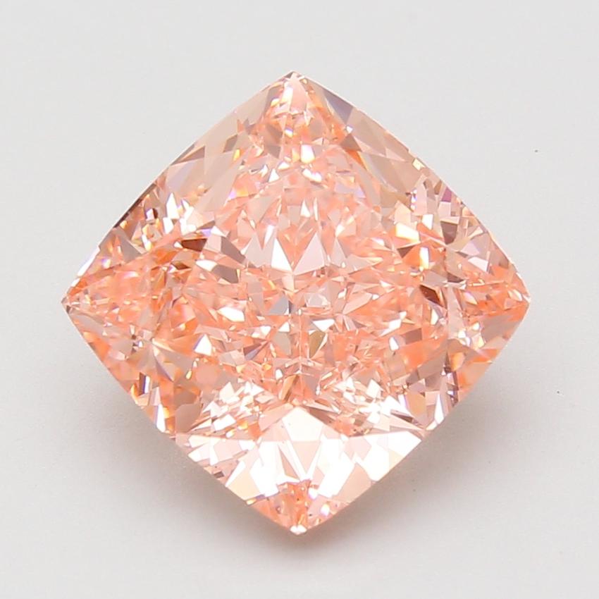 6.03 Ct. Fancy Vivid Pink Cushion Lab Grown Diamond