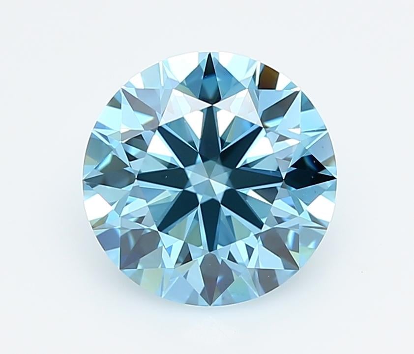 2.57 Ct. Fancy Vivid  Blue Round Lab Grown Diamond