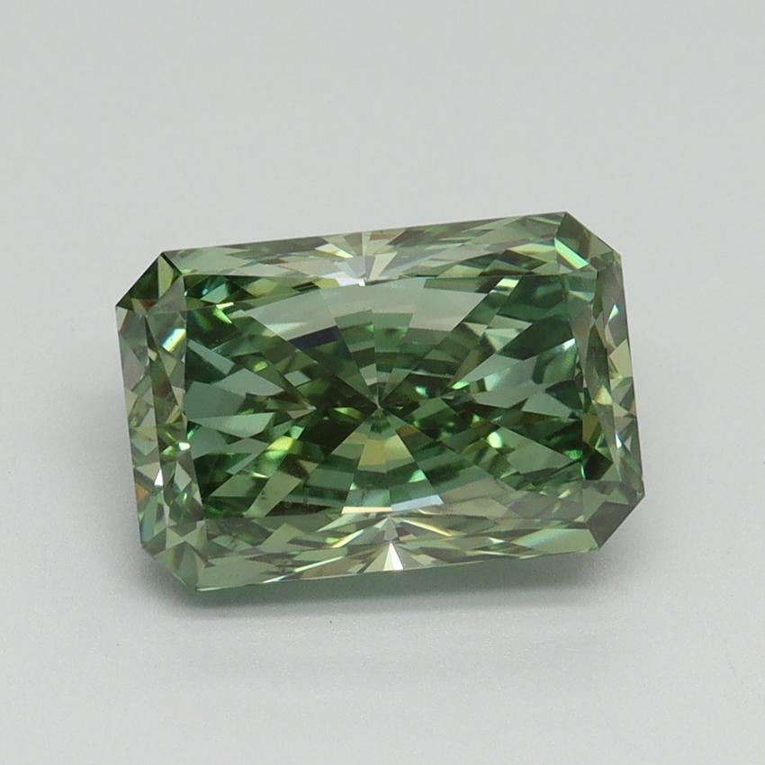3.01 Ct. Fancy Vivid Pacific Green Radiant Lab Grown Diamond