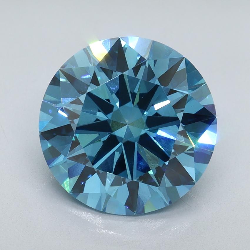 4.12 Ct. Fancy Vivid Blue Round Lab Grown Diamond